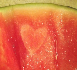 Heart in the watermelon